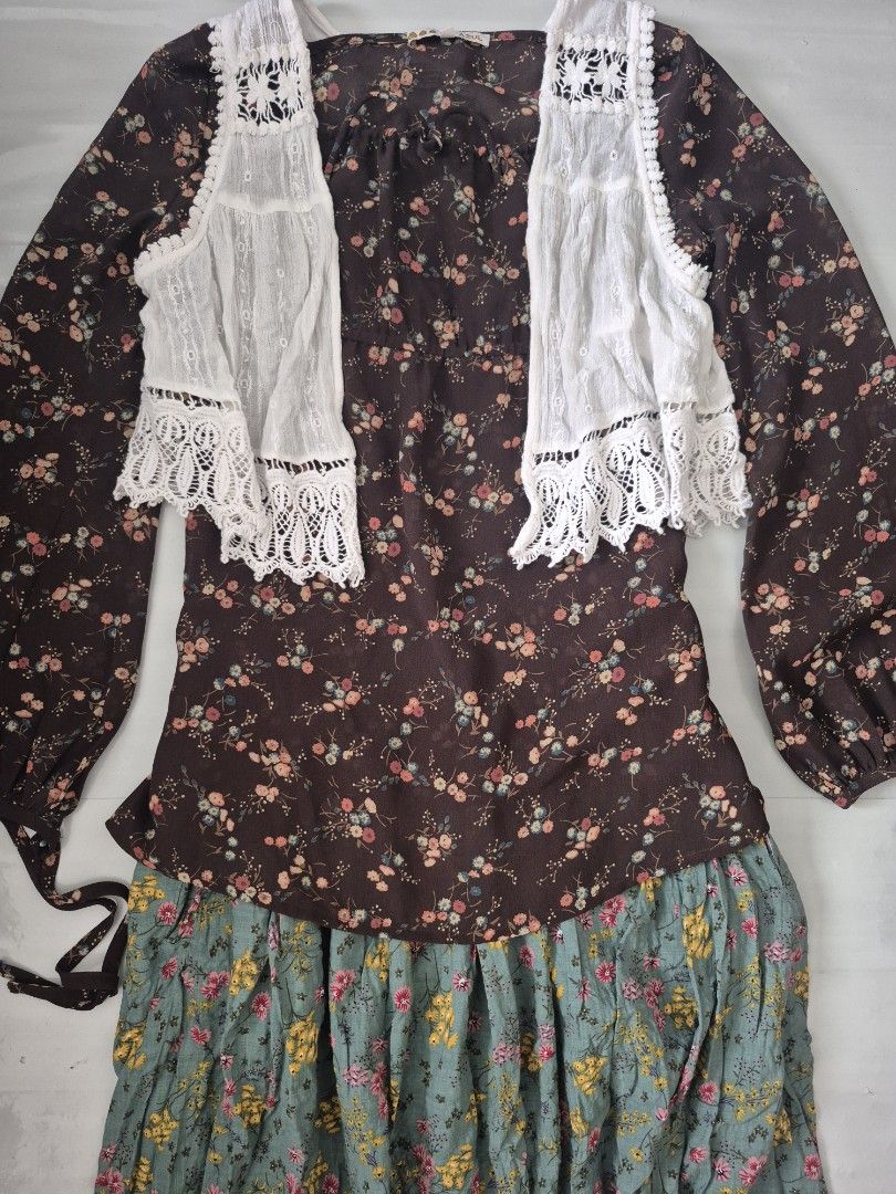 Whimsy Morikei Floral 3in1 Set (Category: Sets or Coordinates) located in Calamba. Submitted by bb.lace (Listing ID 1469958830, Image 1). Description: available as split, individual prices on each photo captions.