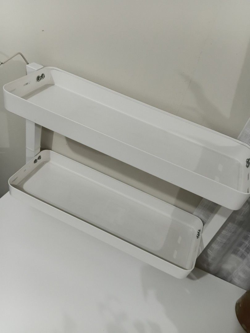 White Under Desk Cable Management Tray (Category: Office Furniture & Fixtures) located in Makati City. Submitted by mkdmaniego (Listing ID 1470102230, Image 2). Description: - Color: Clean white finish - Material: Sturdy metal build - Compatibility: Perfect for standing desks - Installation: Mounting brackets included for easy setup from ikea.
