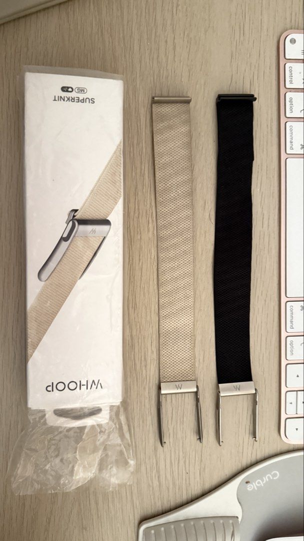 Whoop strap Authentic (Category: Wearables & Smart Watches) located in Taguig. Submitted by jeimso (Listing ID 1469987952, Image 1). Description: Whoop MG straps Superkint Dune - 1700 comes with box Superknit Luxe Black - 2200 Rfs: decluttering bands .