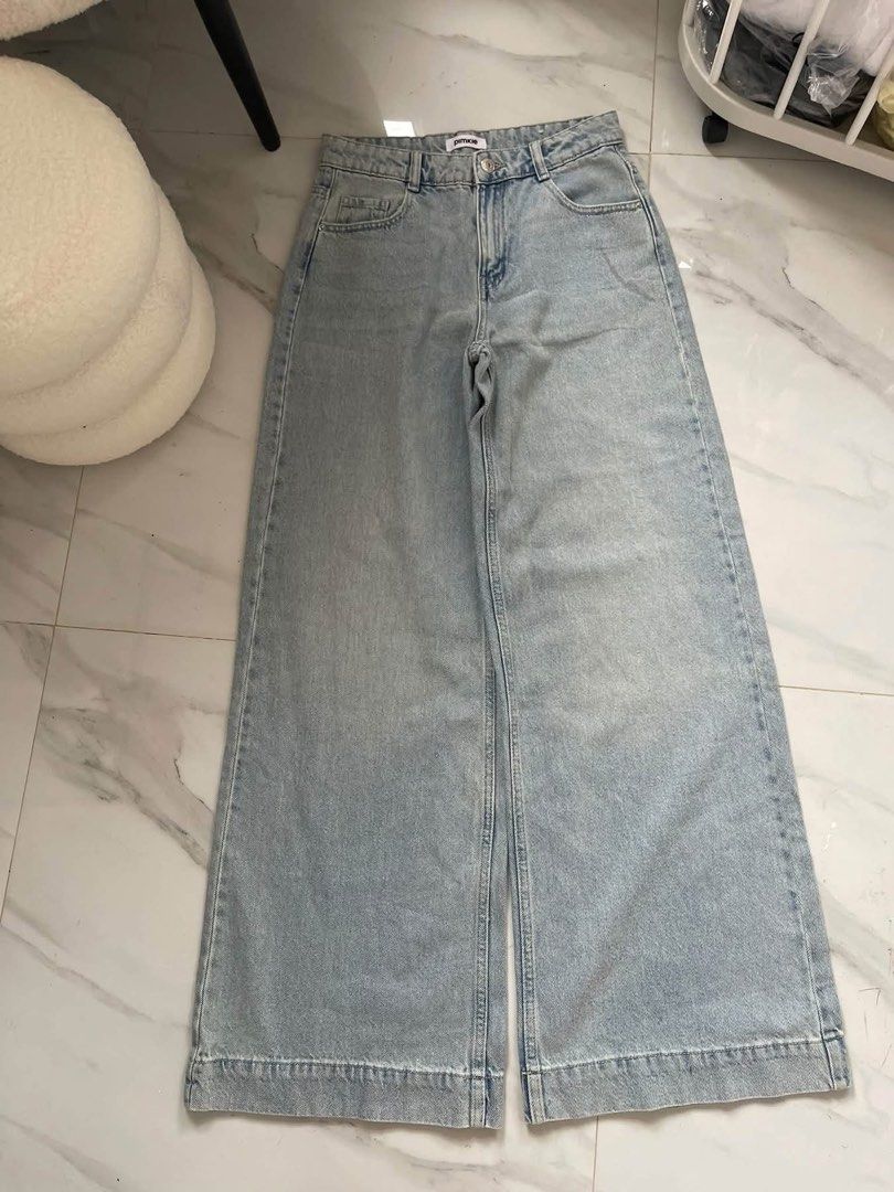 Wide Leg Pants (Category: Jeans) located in Cavite. Submitted by closetbycole (Listing ID 1470009086, Image 3). Description: brand: pimkie — super nice mga sis! 🫶🏻 — length: 40-41 inches — true to size (add 1 size kapag gusto loose fit) — available size: 24-30.