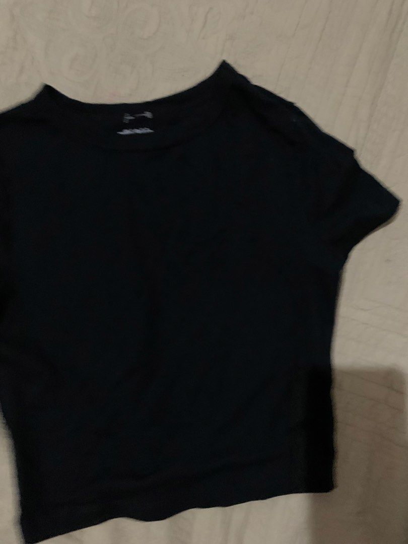 Wild Fable Black Short Sleeve Crop Top (Category: Shirts) located in Manila. Submitted by spaceshop12345 (Listing ID 1469959677, Image 3). Description: - Brand: Wild Fable - Style: Short sleeve crewneck crop top - Material: Soft, stretchy ribbed fabric - Color: Classic black - Fit: Perfect basic for high-waisted jeans or skirts - Condition: Worn a few times, washed and stored properly.