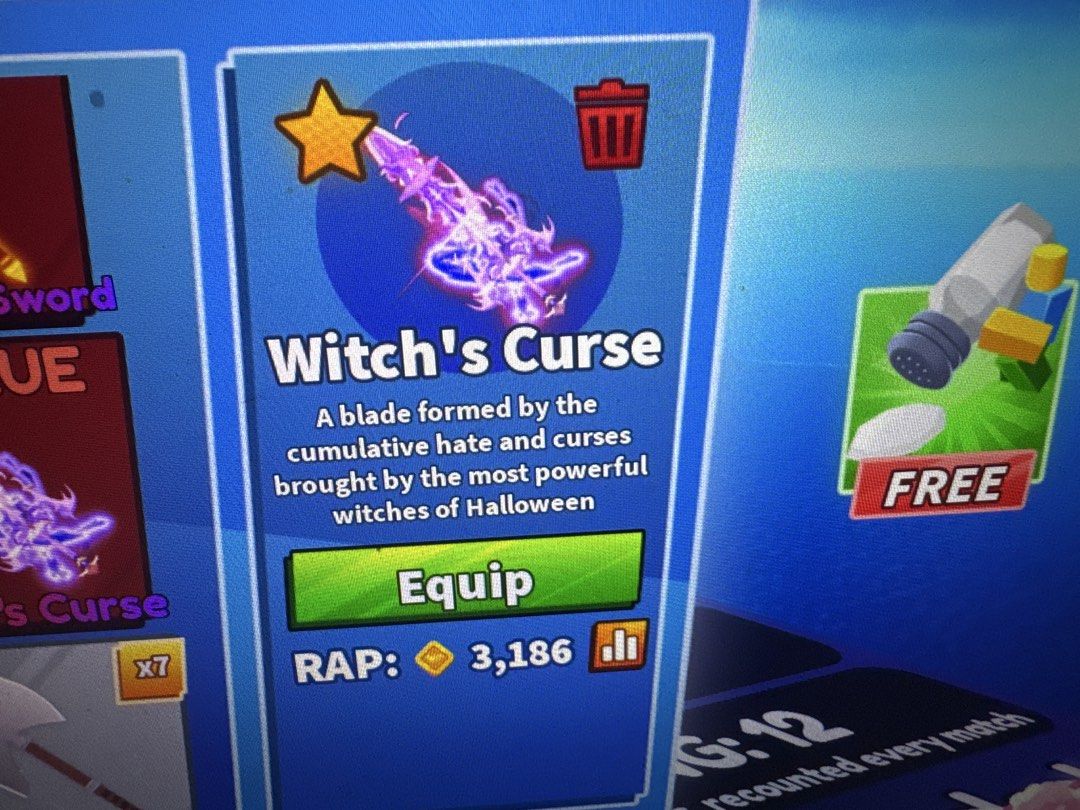 Witch's Curse Roblox Blade Item, Video Gaming, Gaming Accessories, In ...