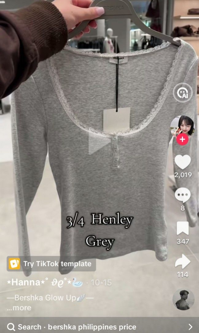 WTB Bershka 3/4 Henley Top (Category: Longsleeves) located in Pasay City. Submitted by elirouge (Listing ID 1470095432, Image 2). Description: - DM ME IF YOU HAVE ANY OF THESE COLORS AVAILABLE PREFERABLE SIZE SMALL - preferable 10-20% off the srp.