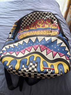 Sprayground Blue Checkerboard Shark Backpack, Men's Fashion, Bags ...