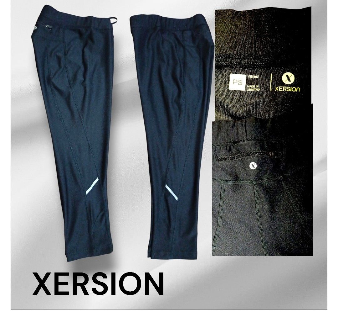 Xersion Compression Capri Leggings Size PS Black (Category: Activewear) located in Paranaque City. Submitted by calm_youngstore7 (Listing ID 1469972957, Image 3). Description: 70% OFF RETAIL! - Brand/Style: Xersion fitted compression capri leggings - Color: Classic Black - Size: PS (Made in Lesotho) - Measurements: Waist ~13 inches, Length ~27.5 inches - Key Features: Adjustable drawstring waistband, secure back zippered pocket, and reflective ca
