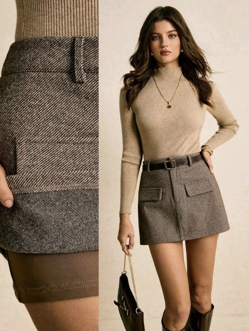 XS Brown Tweed Skort (Category: Skirts) located in Caloocan City. Submitted by saramedeclutter (Listing ID 1470120265, Image 2). Description: Bnew skort rfs: di umabot sa event. slightly negotiable .