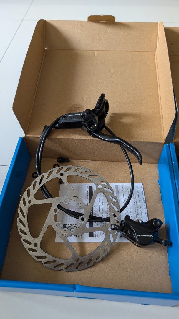 X-Spark Hydraulic Brake Set with Rotors (Category: Bicycles) located in Makati City. Submitted by ianleu (Listing ID 1469961969, Image 3). Description: X-Spark Hydraulic Brakeset Includes rotors (160mm) Price: 2,500 Almost brand new. Part of a built MTB. Selling as I upgraded. RFS: Upgrade Pick up at Brgy. Pio del Pilar, Makati or shipping at buyer's cost..
