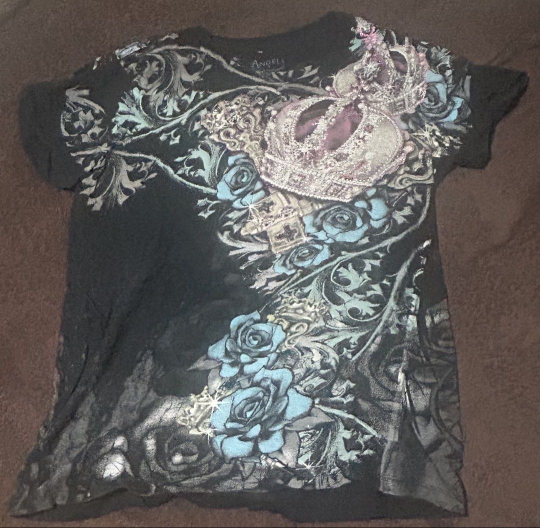 Y2K Gothic Grunge Black Rhinestone Top (Category: Shirts) located in Marikina City. Submitted by goingbacktoaugust (Listing ID 1470107558, Image 1). Description: ~ size ranging from medium to large ~ mop: gcash / maya ~ mod: j&t / ggx .