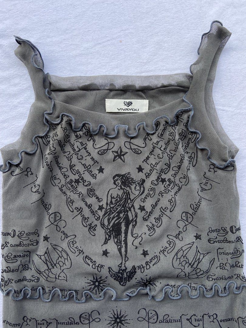 Y2K Mesh Tops, Vivayou (Category: Blouses) located in General Santos City (Dadiangas). Submitted by kala_chuchi (Listing ID 1470109967, Image 2). Description: Size. XS 12.5 inches width 16.5 inches length No flaws Over all condition Excellent .