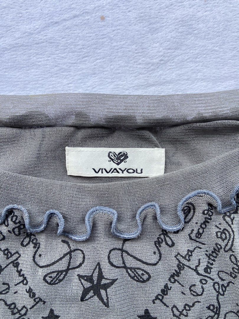 Y2K Mesh Tops, Vivayou (Category: Blouses) located in General Santos City (Dadiangas). Submitted by kala_chuchi (Listing ID 1470109967, Image 3). Description: Size. XS 12.5 inches width 16.5 inches length No flaws Over all condition Excellent .