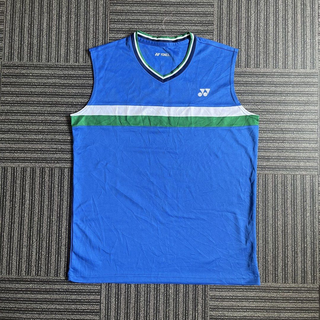 YONEX Game Sleeveless Jersey (Category: Activewear) located in Imus. Submitted by thriftsportph (Listing ID 1470010244, Image 1). Description: YONEX Game Sleeveless Jersey Size on Tag : Large Dimension : L27” W21” Price : 300 Condition : 9.5/10 Issue : N/A.