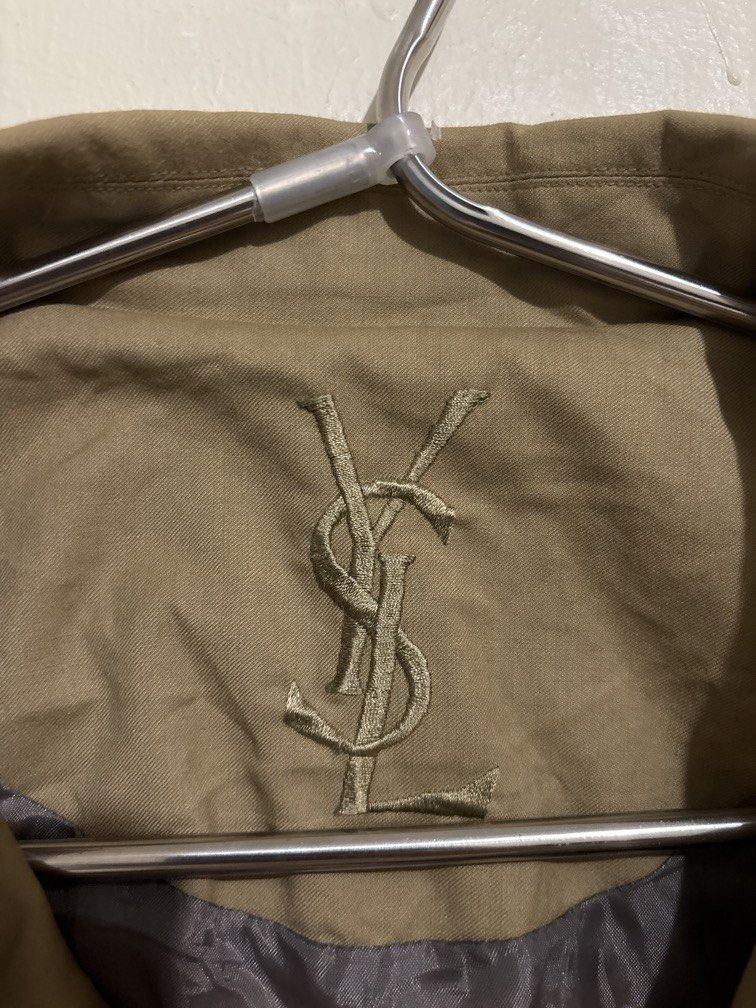 YSL blend Harrington (Category: Coats, Jackets and Outerwear) located in Muntinlupa City. Submitted by owrayttttt (Listing ID 1470098291, Image 2). Description: - YSL blend harrington style - Off/Legit but a very solid piece - Dimes is 24x27 - No washtag - Free shipping via j&t.