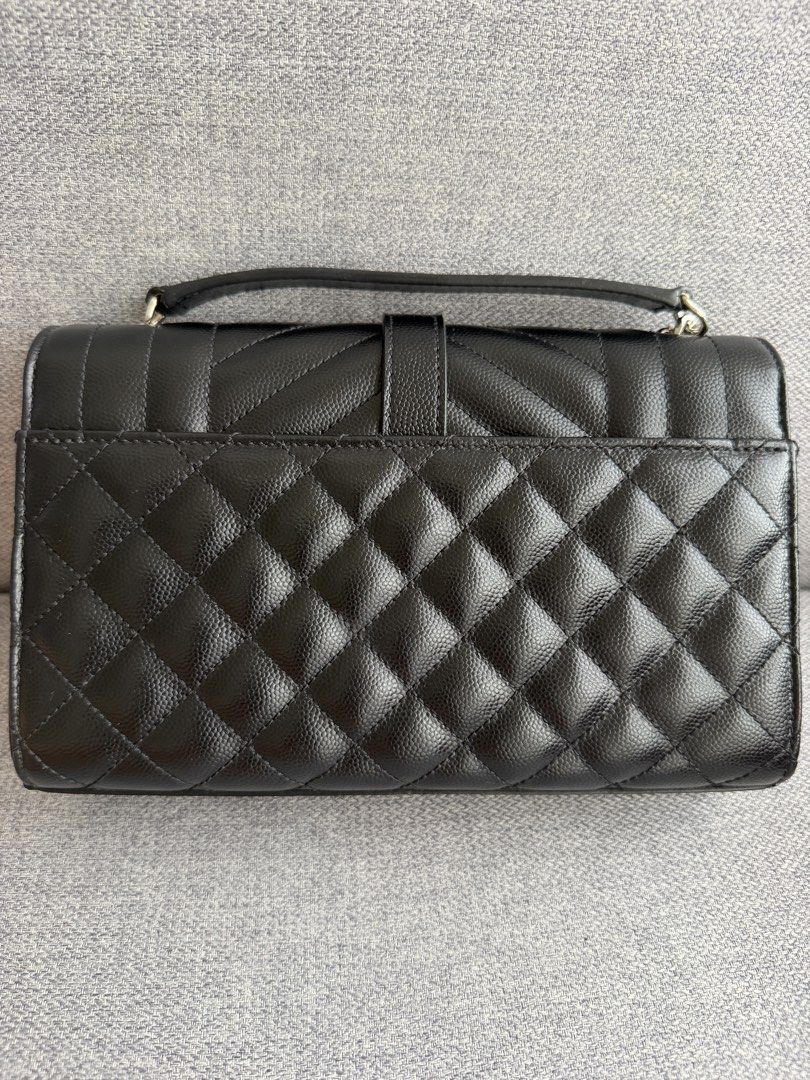 YSL TRIQUILT SMALL SHOULDER BAG (Category: Luxury Bags & Wallets) located in Makati City. Submitted by theladyluxe.ph (Listing ID 1469948048, Image 3). Description: ✨YSL ENVELOPE TRIQUILT SMALL BLACK SHW✨ Rank A Very good condition w/ box, dust bag & certificate of authenticity Store Price 185k++ 🏷️ 100k only for 3mo LA Nego for cash 💳 MOP: BPI/Bank Transfer/Gcash/Maya/Paypal DISCLAIMER: theladyluxxe is NOT AFFILIATED with any brand posted on t
