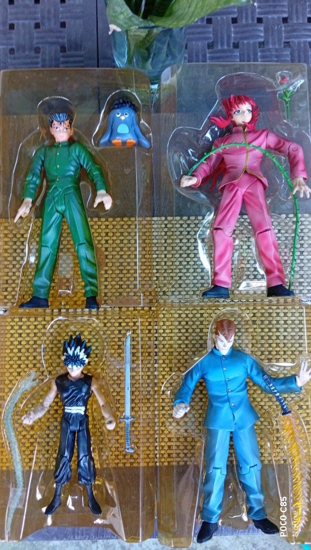 Yu Yu Hakusho series 1 Set 4 (Category: Figurines & Statues) located in Cavite. Submitted by richard.heart (Listing ID 1470003394, Image 1). Description: From IF-Labs comes the highly detailed and popular Yu Yu Hakusho/ Ghost fighter series 1 set of 4 figures. Released in 2002, the figure line includes: Yusuke with Puu and base. Kuwabara with Spirit sword base. Kurama with rose, rose whip and base. Hiei with Black dragon, sword and base. All figu
