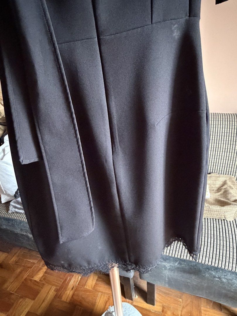 Zara Basic Black Ruffle Dress with Tie Back (Category: Dresses) located in Caloocan City. Submitted by ninzguevarra-94363 (Listing ID 1470002787, Image 3). Description: - Brand: Zara Basic - Color: Classic Black - Sleeves: Half sleeves with trendy ruffle shoulder details - Closure: Convenient back zipper with a chic tie-strap design - Hemline: Elegant subtle lace trim - Condition: Excellent / well-maintained; just needs to wash before wearing. - 