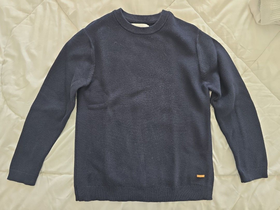 Zara Blue Knit Sweater Size 9 / 134 (Category: Babies & Kids Fashion) located in San Juan City. Submitted by mypurpleattic (Listing ID 1470029770, Image 1). Description: - Brand: Zara - Size: 9 (134 cm) - Color: Classic Blue - Style: Crew neck, pull-on knit sweater - Details: Ribbed collar, cuffs, and hem - Condition: Gently used. Still looks new. Good layering piece for cooler weather.