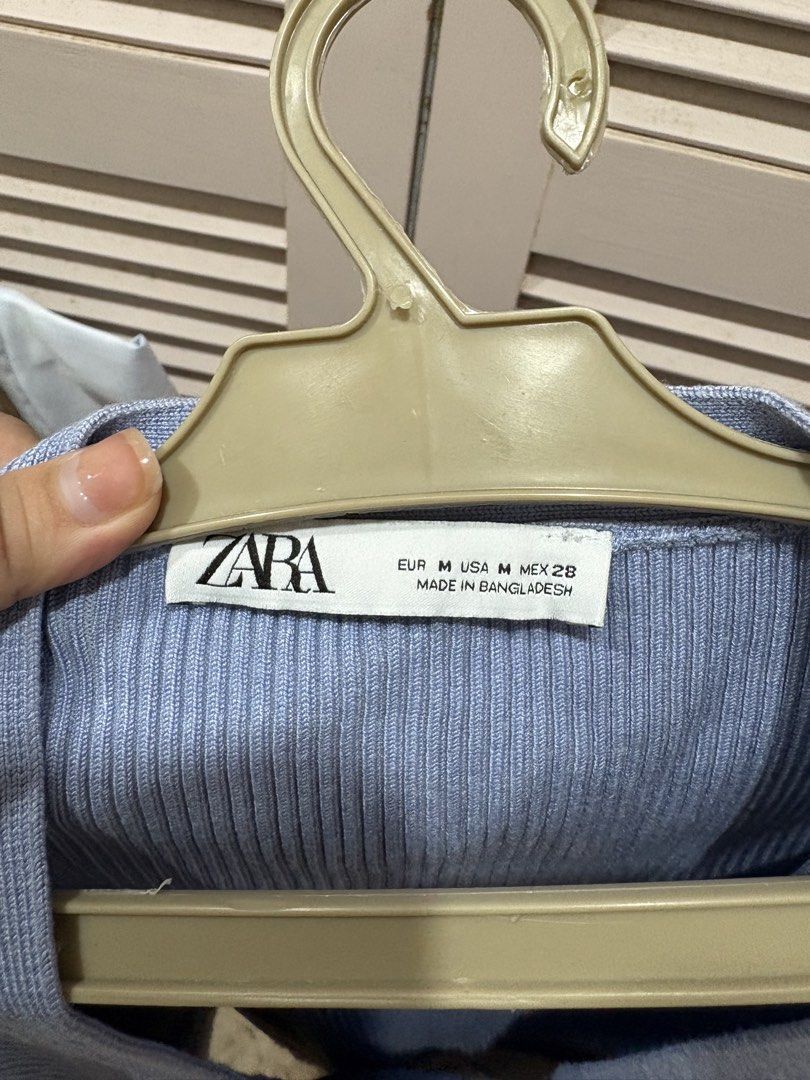 Zara Blue Ribbed Knit Top (Category: Blouses) located in Muntinlupa City. Submitted by sukimum (Listing ID 1469989530, Image 3). Description: Thick ribbed knit fabric. Only used once and realized it doesn’t fit me well. Quality is still excellent.