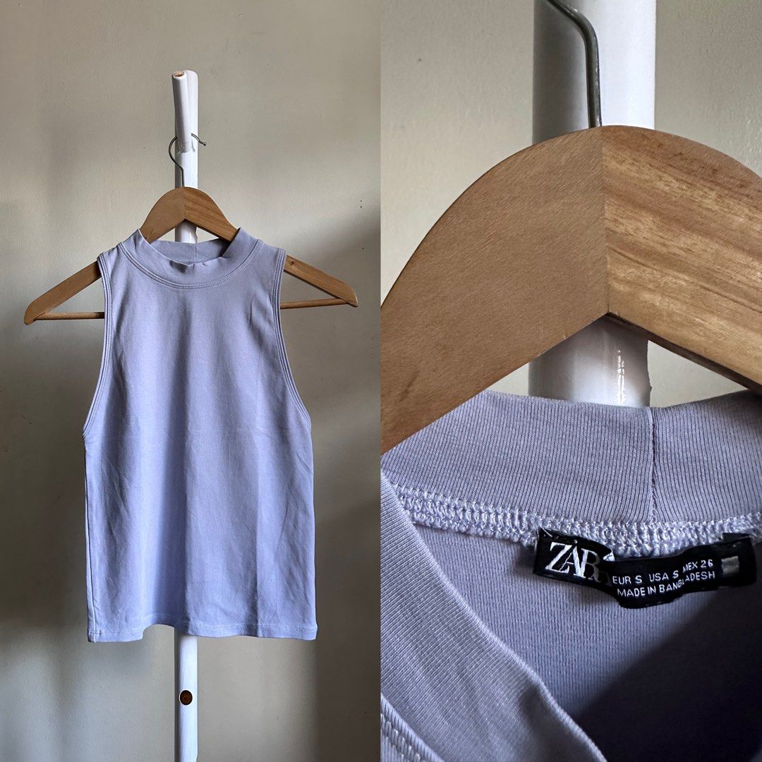 Zara Lilac Ribbed High Neck Tank Top (Category: Sleeveless) located in Rizal. Submitted by loveluna. (Listing ID 1469948191, Image 1). Description: .