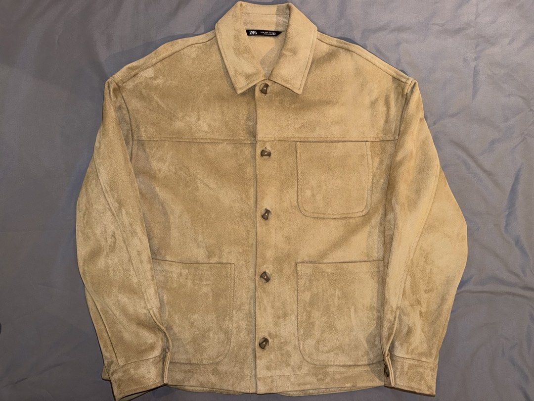 Zara Suede Tan Jacket Size M (Category: Coats, Jackets and Outerwear) located in Taguig. Submitted by j.lax. (Listing ID 1469994072, Image 1). Description: - Brand: Zara - Style: Faux suede jacket in neutral tan - Size: Medium (fits L).