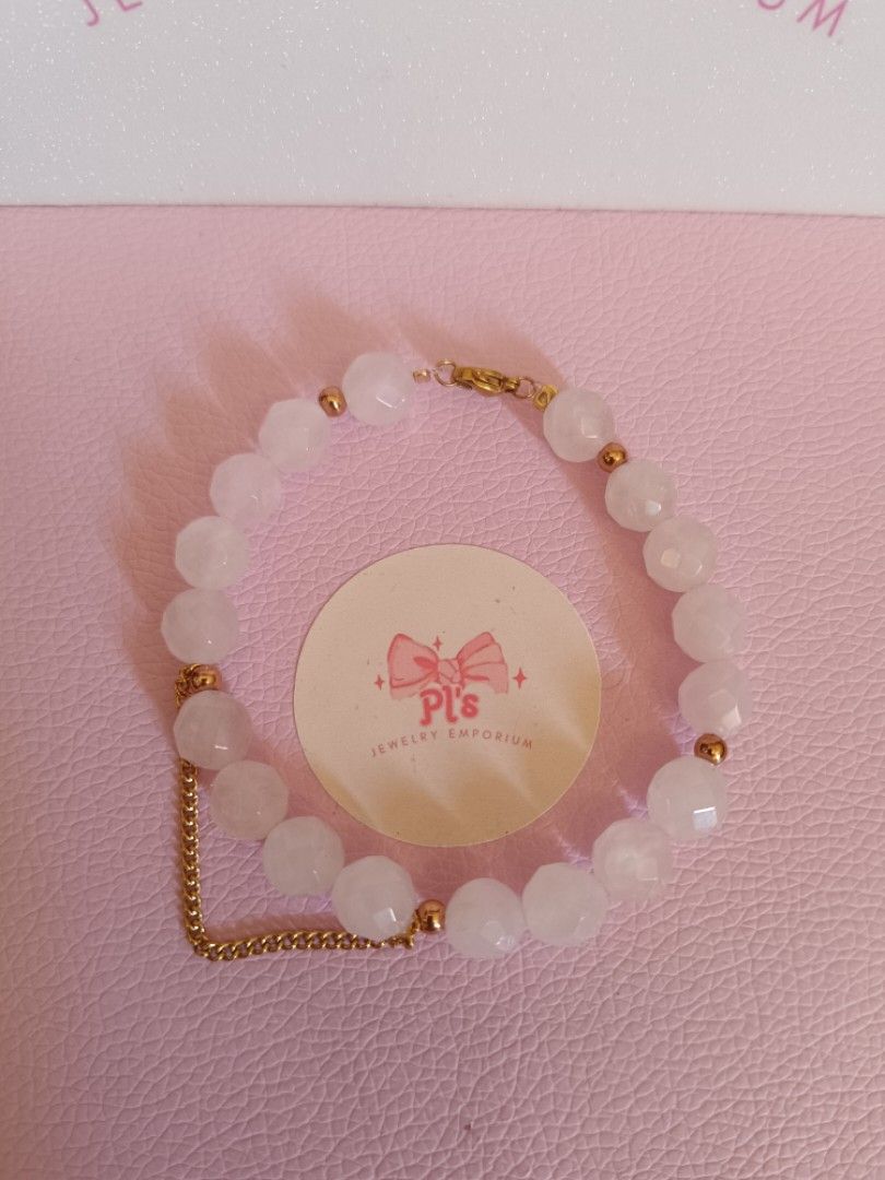 10MM Faceted Rose Quartz bracelet (Category: Bracelets) located in General Mariano Alvarez. Submitted by plsjewelryemporium (Listing ID 1470158269, Image 1). Description: 10MM Rose quartz bracelet 18.5CM stainless steel 316L charm and lock light pink in actual po ito PHP 750 + SF MOP: Gcash MOD: J&t express and lalamove NO COD/COP.