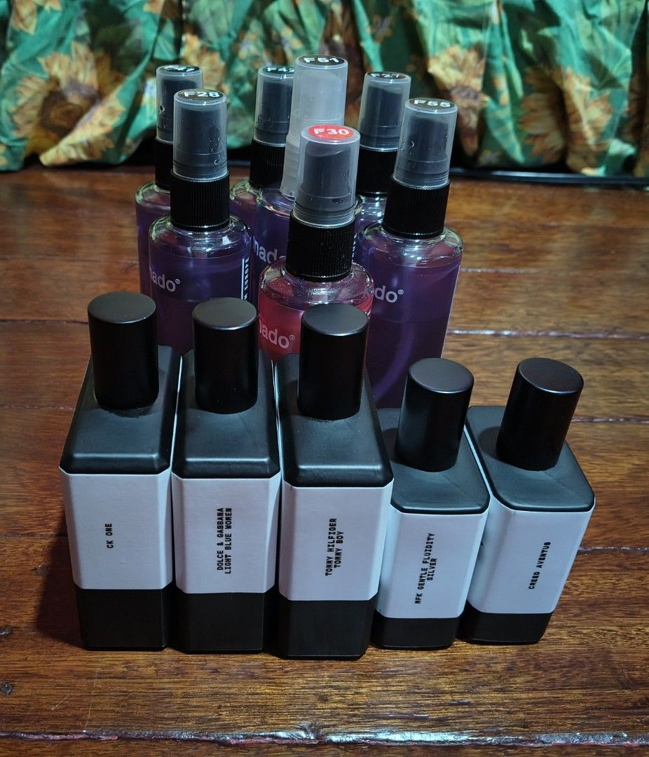 12PCS PERFUMES (Category: Fragrance & Deodorants) located in Manila. Submitted by sepjidawn (Listing ID 1470225063, Image 2). Description: 12PCS PERFUMES size: 50ml, 85ml, 100mI ⏹️PRICE: 2,099 (12pcs na) 🟡12pcs local perfumes 🟡pde piraso bildin din up to 3pcs for meetup i prefer, if isa lng kau pumunta sa loc ko or ipalalamove nyo 🟡ck one (25 sprays), creed (30sprays), tommy (15sprays), gfs (25sprays), lightblue (20sprays), f30 (40sprays), f41