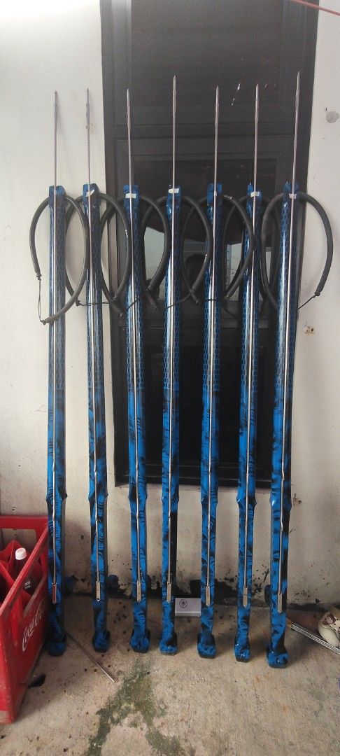 145cm long Custom Blue Hydro Dip Spearguns (Category: Fishing) located in Caloocan City. Submitted by sheilomian33511 (Listing ID 1470279305, Image 2). Description: - Striking blue and black hydro-dip wooden stock design - Fully rigged with shafts, bands, and lines - Ready for action straight out of the box - Multiple units available in the exact same finish - Perfect for solo buyers or groups.