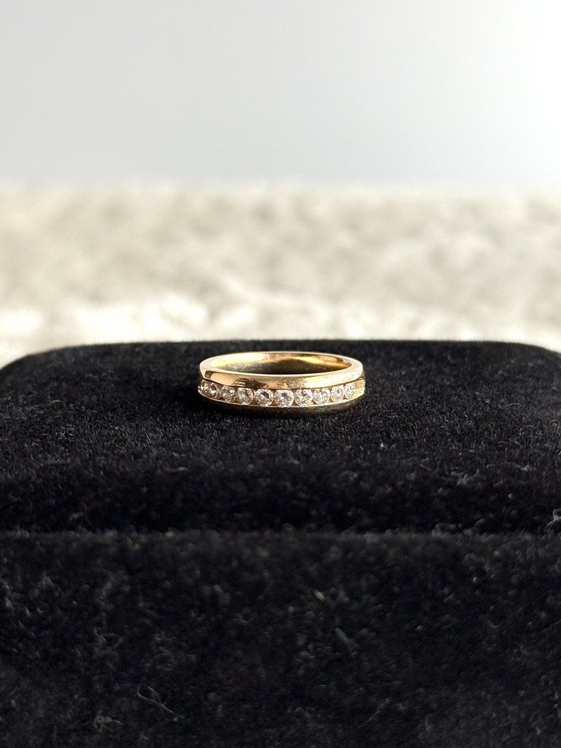 14K Half Eternity Ring with Natural Diamonds (Category: Rings) located in Paranaque City. Submitted by belles_lux_closet (Listing ID 1470297529, Image 1). Description: 💛 14K GOLD DIAMOND RING 💛 Elegant, timeless, and sparkling! Grab this beautiful piece at a great price! ✨ 14K Gold ⚖️ Weight: 5.58 grams 💎 10 Round Diamonds 💍 Ring Size: 7.75 💰 RUSH SALE PRICE: Php 40,000 ONLY! 💵 Payment: CASH or BANK TRANSFER 🤝 Open for MEETUP or PICK-UP 📩