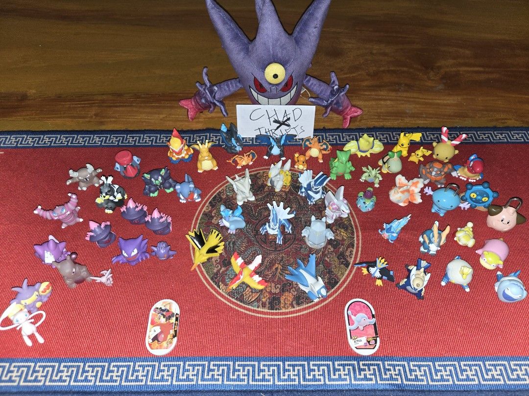 155pcs Pokemon Figures Lot (Category: Plushies & Soft Toys) located in Koronadal. Submitted by mightyowl.e705d1 (Listing ID 1470232272, Image 2). Description: - Massive Pokémon collection bundle perfect for collectors and fans and good for reselling - Includes a large Gengar plushie and various Poke Balls - Features legendary Pokémon: Palkia, Dialga, Mew, and Mewtwo - Comes with starter Pokémon from multiple generations - Includes keychains and s