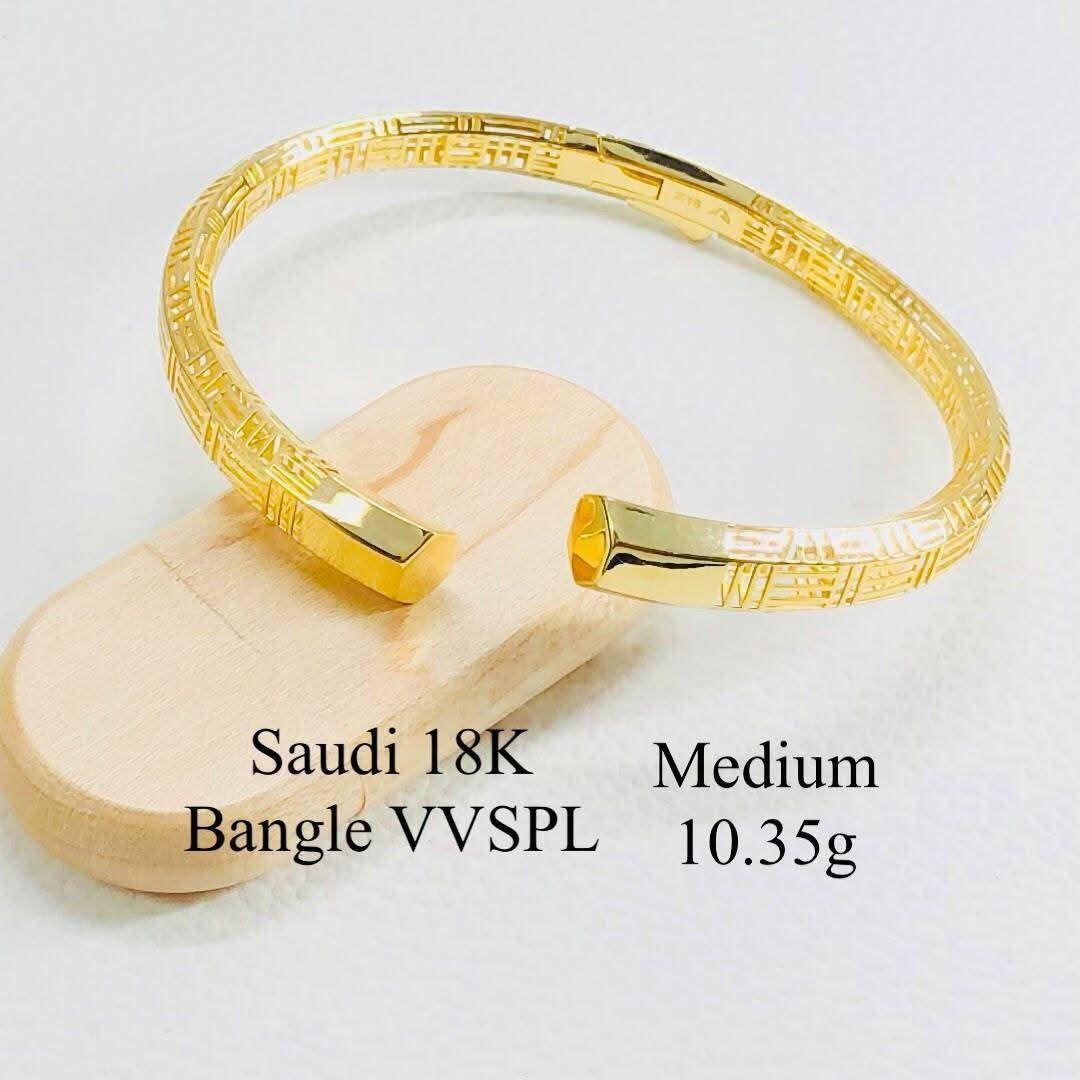 18k Saudi gold bangle (Category: Bracelets) located in Manila. Submitted by bhelgoldseller2ndaccount (Listing ID 1470206937, Image 1). Description: New!!✨New!!✨New!! Authentic 18k Saudi Golds 💯pawnable/naisasanla 💯with high appraisal rate 💯good investment 💯Direct supplier price 👉OPEN for resellers 🌺please take time to evaluate their actual sizes and grams 👉Best panggift for all occasions ✅ Sold per grams not per piece Kya lowest price ✅Wit