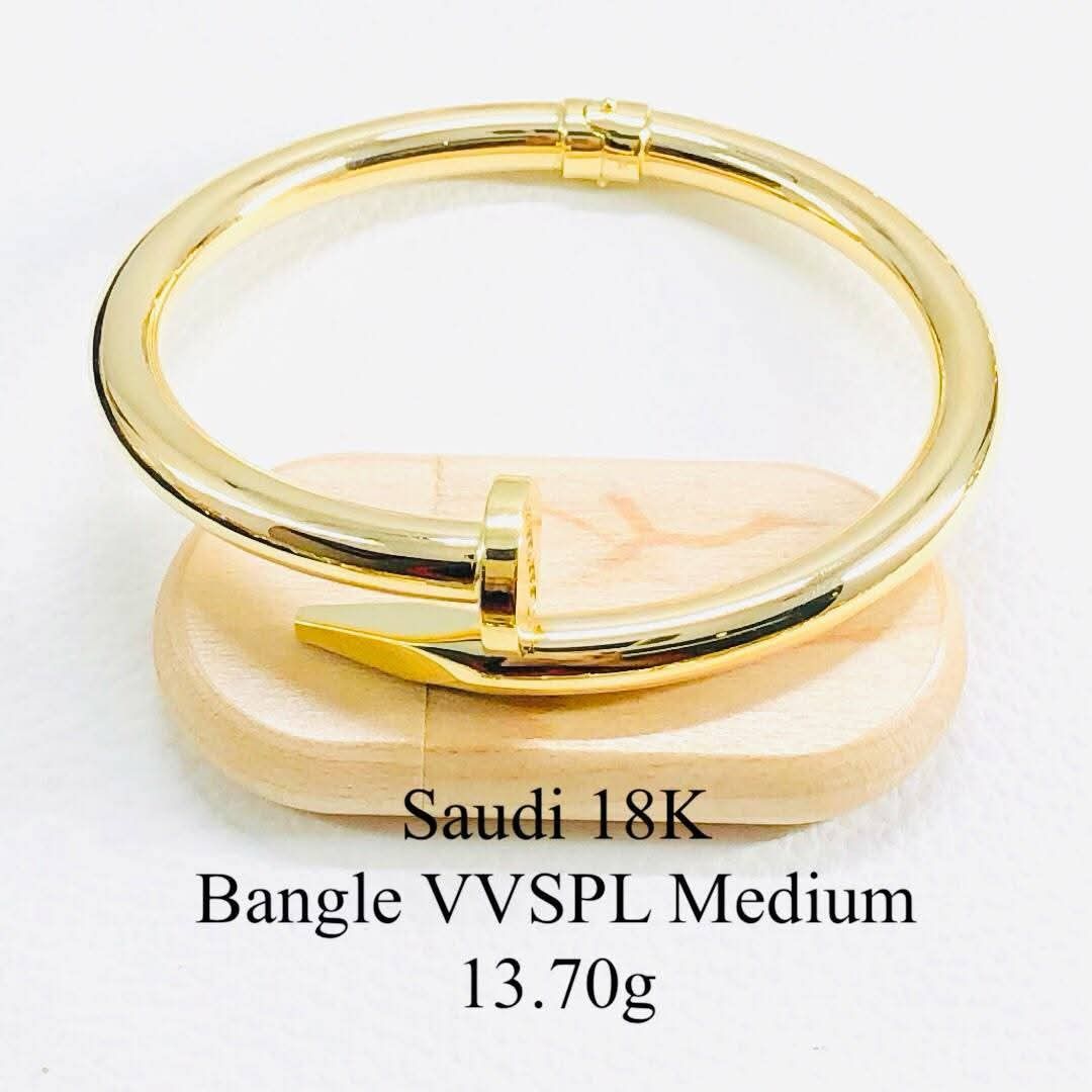 18k Saudi gold bangles (Category: Bracelets) located in Manila. Submitted by bhelgoldseller2ndaccount (Listing ID 1470207119, Image 2). Description: New!!✨New!!✨New!! Authentic 18k Saudi Golds 💯pawnable/naisasanla 💯with high appraisal rate 💯good investment 💯Direct supplier price 👉OPEN for resellers 🌺please take time to evaluate their actual sizes and grams 👉Best panggift for all occasions ✅ Sold per grams not per piece Kya lowest price ✅Wi