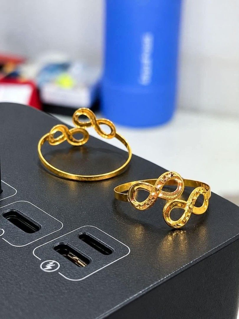 18K Saudi Gold Double Infinity Ring (Category: Rings) located in Caloocan City. Submitted by cheskhaionlinestore2.0 (Listing ID 1470158125, Image 1). Description: 18K Pure Saudi Gold Double Infinity Ring Size 6 and 8 only ₱2900 only 📌 🍒 Pawnable/ Nasasangla💯 🍒 Brandnew 💯 🍒 Ship via JNT/ LBC 🍒 Lalamove for same day delivery 🍒 We accept COD COP with downpayment to avoid cancellation of orders ⚡ How to Order? Please feel free to message us d