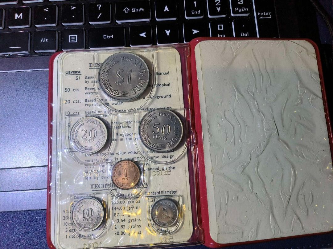 1968 Singapore coin set with red folder, Toys & Collectibles ...