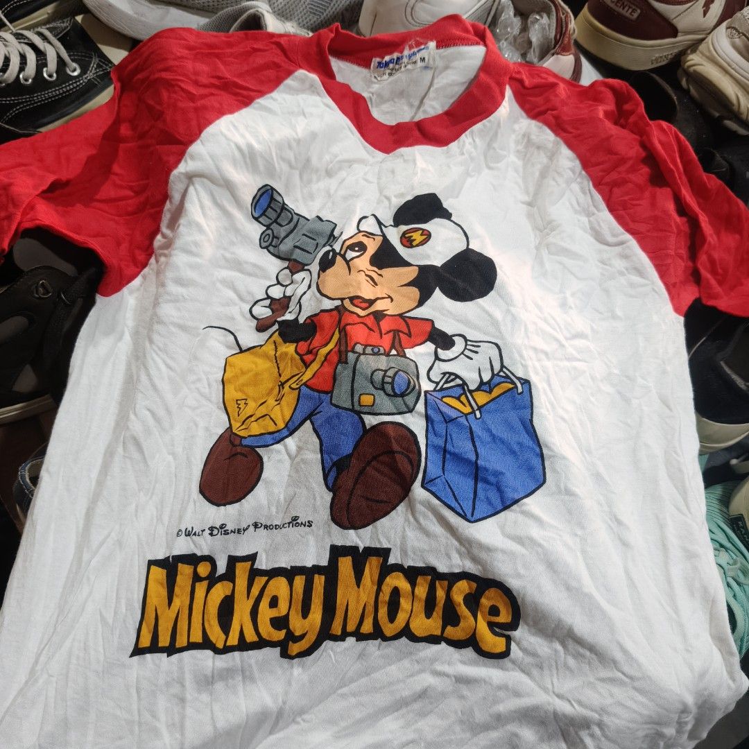 1983 Tokyo Disneyland Mickey mouse tee (Category: Activewear) located in Legazpi City. Submitted by souththrift4512 (Listing ID 1470157378, Image 1). Description: vintage 1983 Tokyo Disneyland Mickeymouse tee med size 19 x 27 in excellent condition despite it's age no issue 880 free shipping location albay MOP Bank or Gcash dm me if interested.