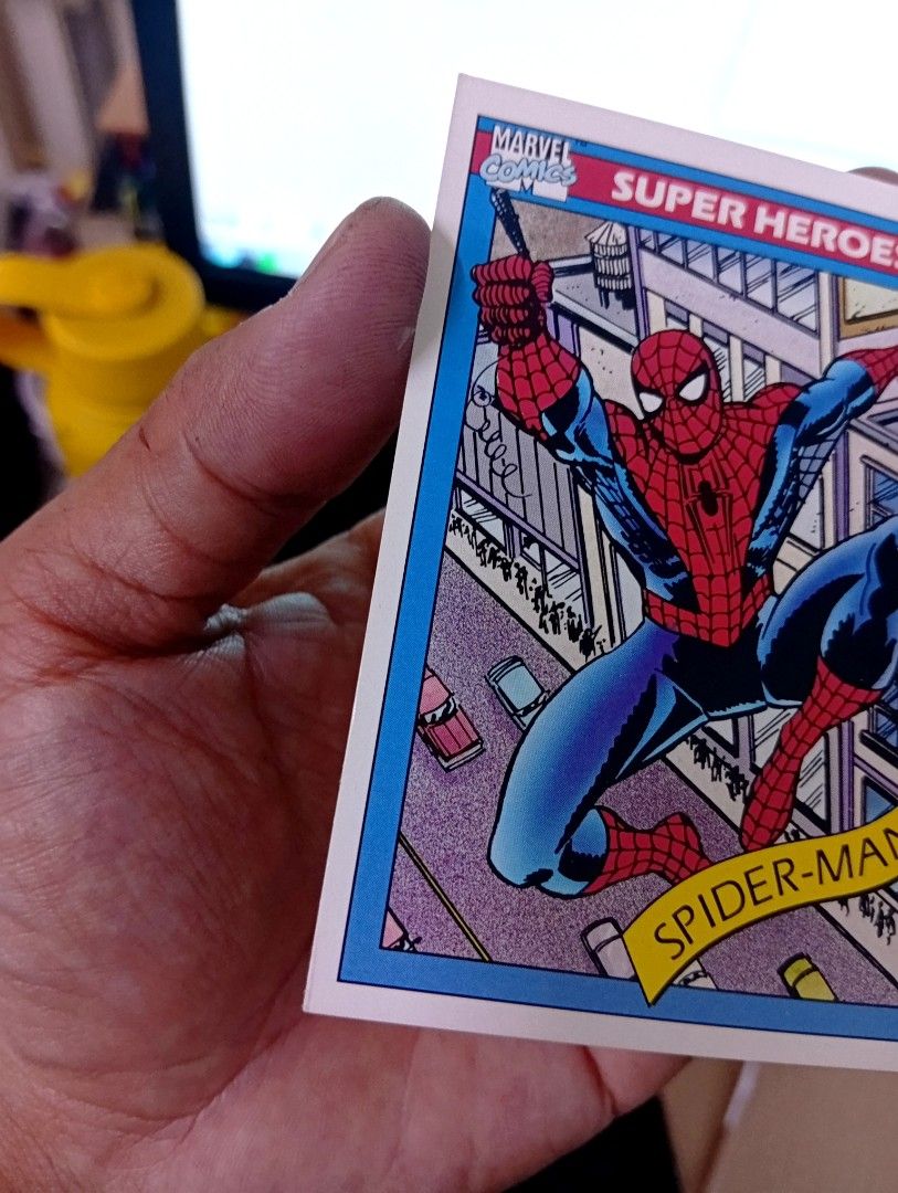 1990 Impel Marvel Universe Series 1 (Category: Vintage Collectibles) located in Manila. Submitted by back_to_the_thrift (Listing ID 1470222198, Image 2). Description: Fresh pulled pack open Some minor ding on venom Sharp edges Good Surface Toploader and sleeves included Pickup Nagtahan Sampaloc Manila Lalamove,J&T,LBC,gogo.