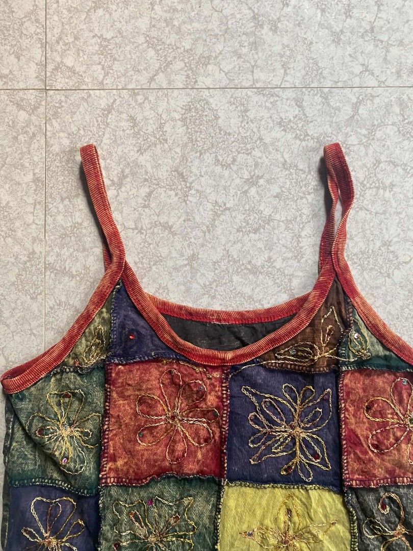 2000s Embroidered Patchwork Boho Tank Top (Category: Others Tops) located in Laur. Submitted by itzeco999 (Listing ID 1470182407, Image 2). Description: 2000s Embroidered Patchwork Boho Tank Top 249 plus ship no issue NUEVA ECIJA LOC 📍 #salemate.