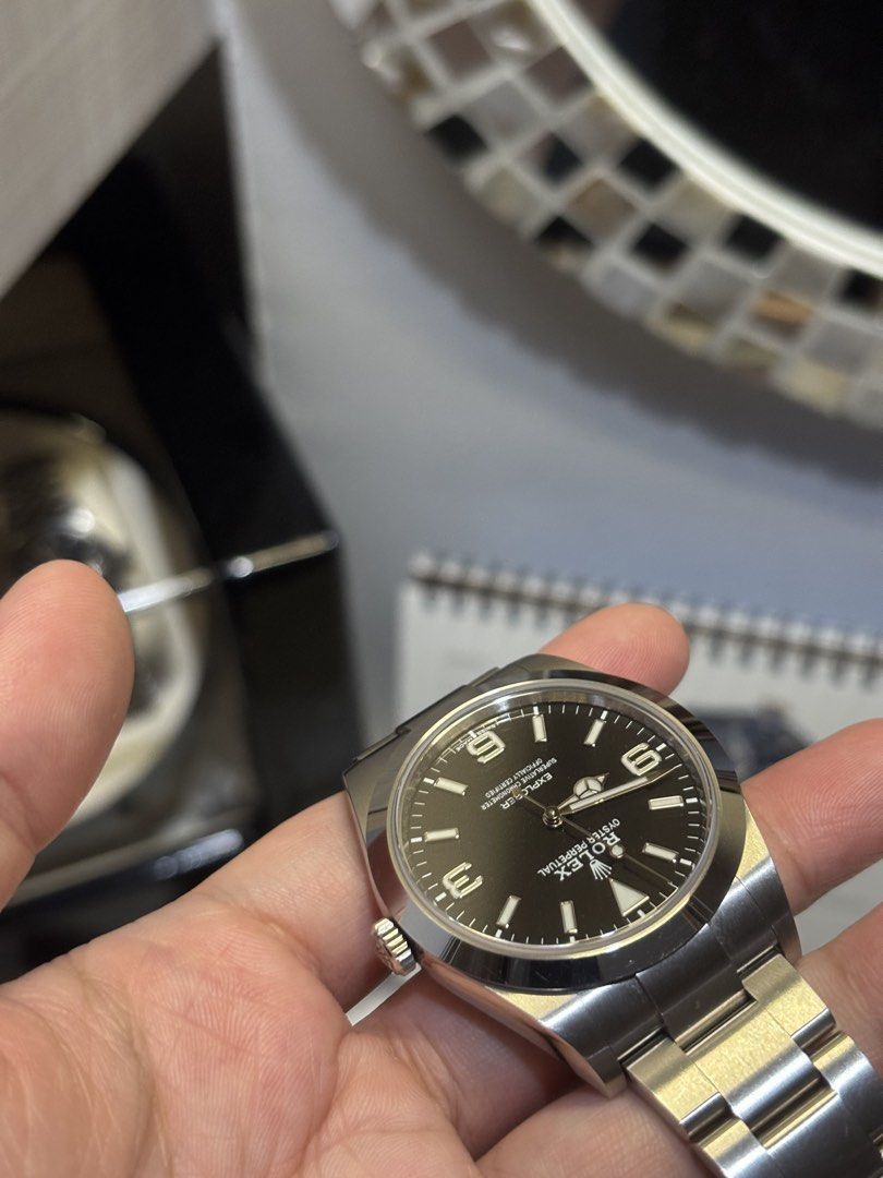 2020 Rolex Explorer 1 39mm Mark II (Category: Luxury Watches) located in Makati City. Submitted by eric103 (Listing ID 1470300477, Image 2). Description: - Model: Rolex Explorer (39mm) Discontinued - Dial: Classic black - Bracelet: Stainless steel Oyster bracelet - Condition: Great classic everyday piece - Inclusions: Full set (inner/outer boxes, warranty card, green tag, white tag, manual booklets .