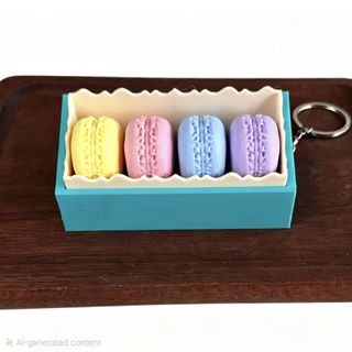 Croissant in Gray Lunch Box Container Miniature Keychain 3D Printed ...