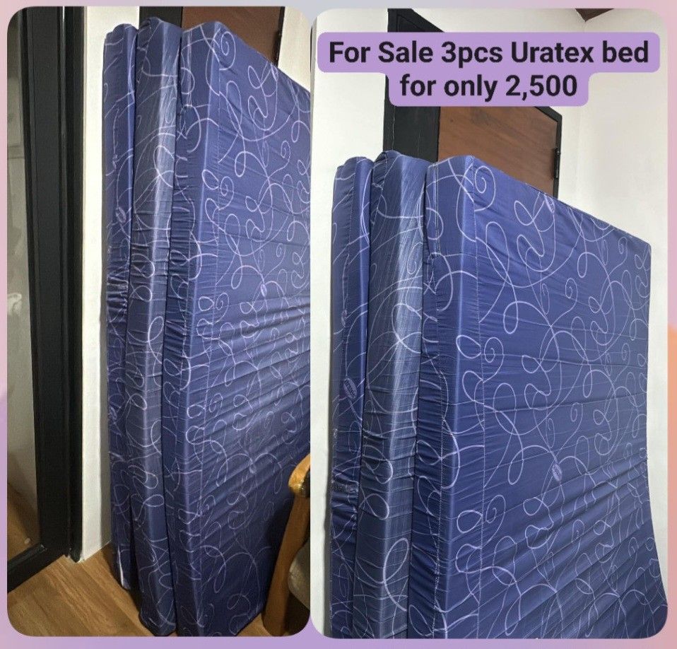 3pcs Uratex bed mattress for only 2,500 (Category: Bed Frames & Mattresses) located in Makati City. Submitted by brandedshopoffers (Listing ID 1470210914, Image 1). Description: 3pcs Uratex bed mattress for only 2,500 width-35.5inches length-67inches.