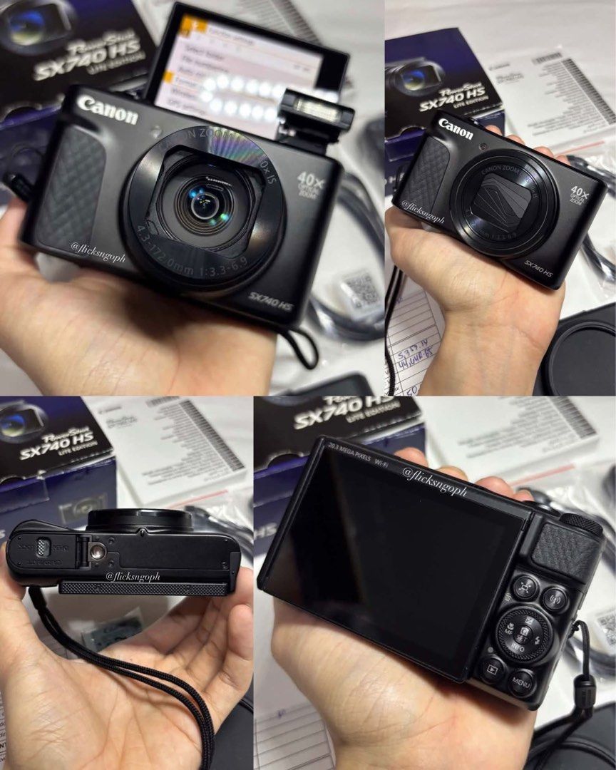 𝘾𝙖𝙣𝙤𝙣 𝙋𝙤𝙬𝙚𝙧𝙨𝙝𝙤𝙩 sx740hs🍒 (Category: Cameras) located in Manila. Submitted by marbaguette (Listing ID 1470287697, Image 1). Description: I still have the original receipt:) Mint Condition Good As New, 9.5/10 No Issue Unli Check Upon Meetup Complete Inclusion * Orig Receipt * Orig Battery * Orig Charger * Wrist Strap * SD Card * Box * Manual * Silicon Case.