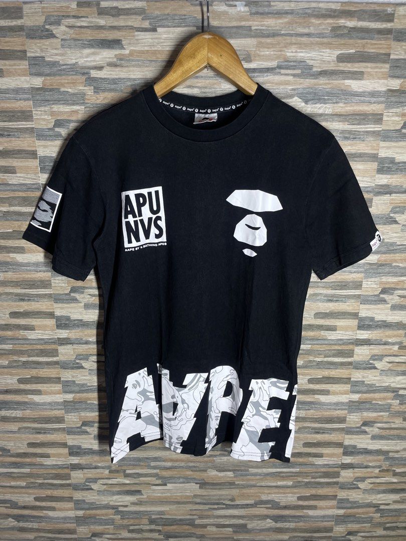 Aape By A Bathing Ape Apunvs Big Type Tshirt (Category: Tshirts & Polo Shirts ) located in Cabuyao City. Submitted by randelwru (Listing ID 1470162595, Image 1). Description: Aape By A Bathing Ape Apunvs Big Type Tshirt Size Large Fit to Medium Width 19 Length 27 Excellent Condition 660🏷️Pesos Cabuyao Laguna📍.