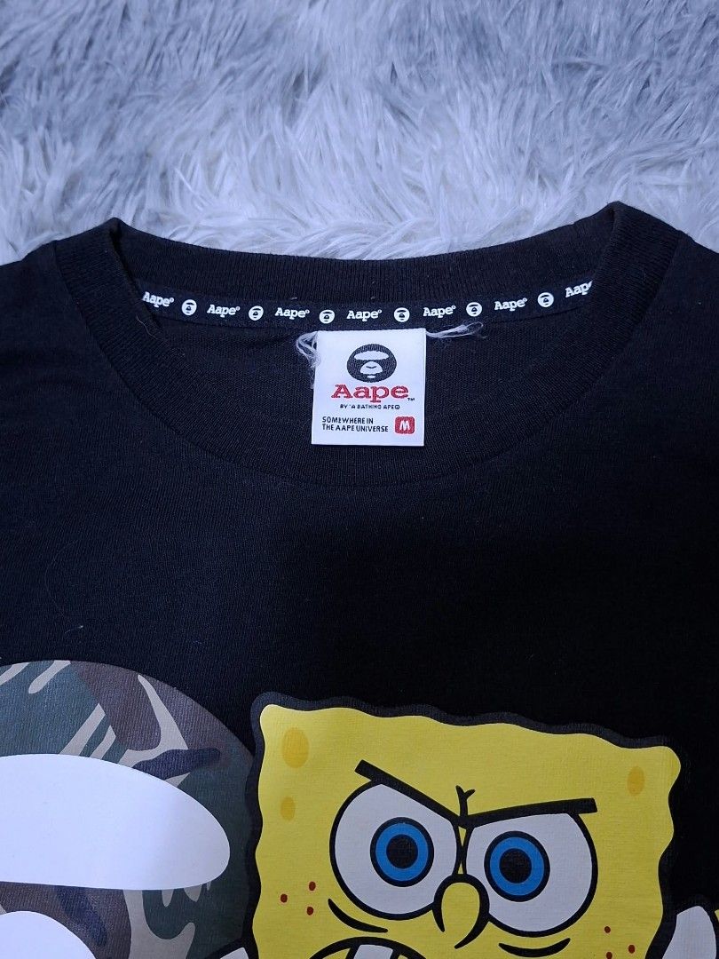 AAPE x SPONGEBOB (Category: Tshirts & Polo Shirts ) located in Davao. Submitted by clyde_madria2008. (Listing ID 1470279515, Image 3). Description: size: M 20x26 color rate 10/10 no issue excellent condition.