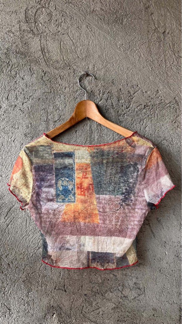 Abstract Art Print Mesh Crop Top (Category: Shirts) located in Cabuyao City. Submitted by kisyana (Listing ID 1470154329, Image 2). Description: .