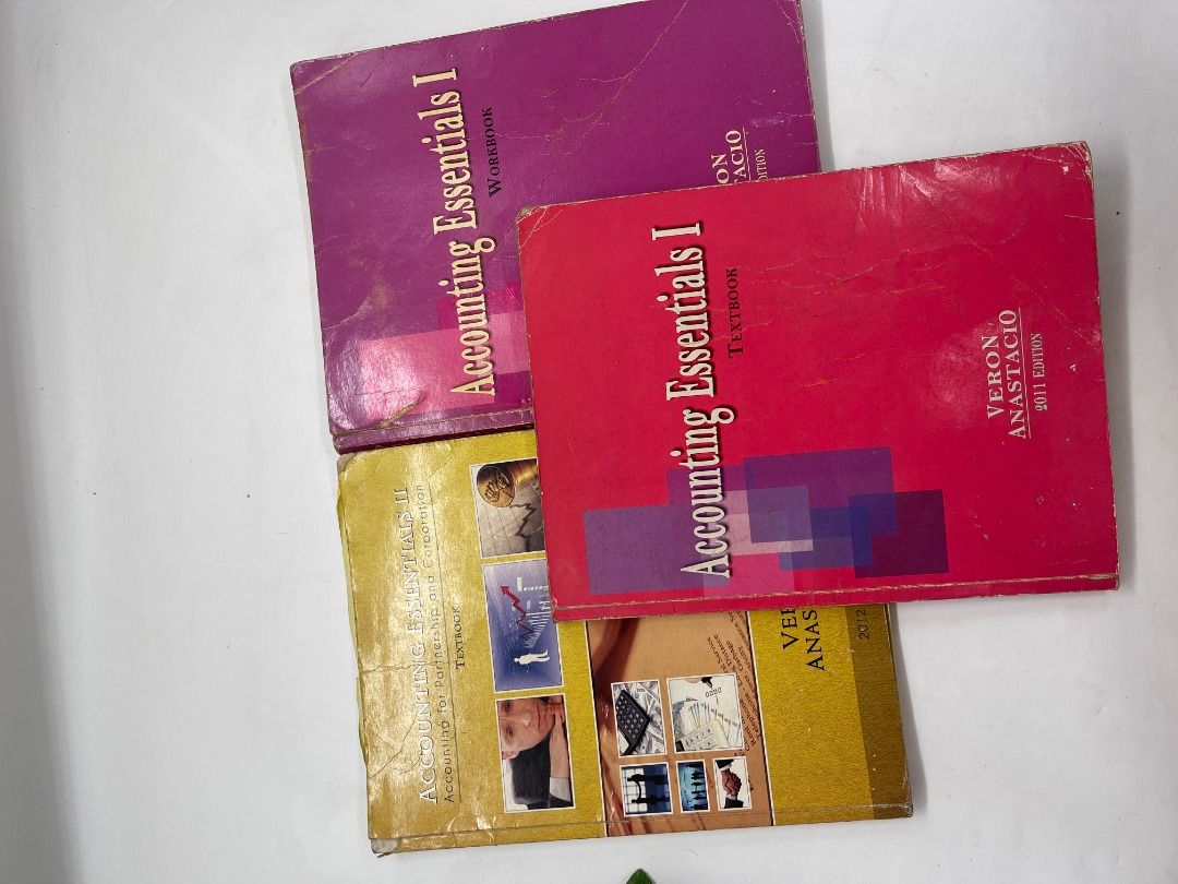 Accounting Essentials Workbook Veron Anastacio 2011 Edition textbook (Category: Textbooks) located in San Juan City. Submitted by transloucent12 (Listing ID 1470229293, Image 1). Description: take all.