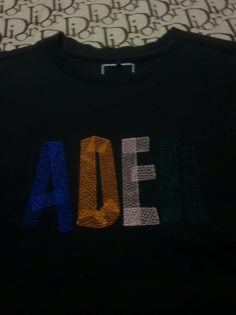 Ader error embroided spellout (Category: Tshirts & Polo Shirts ) located in San Fernando. Submitted by retro.district. (Listing ID 1470345686, Image 2). Description: - Ader error embroided spellout - Size: Large(22x28) - Condition: Excellent - No issue - Color Rate: 8.5/10.