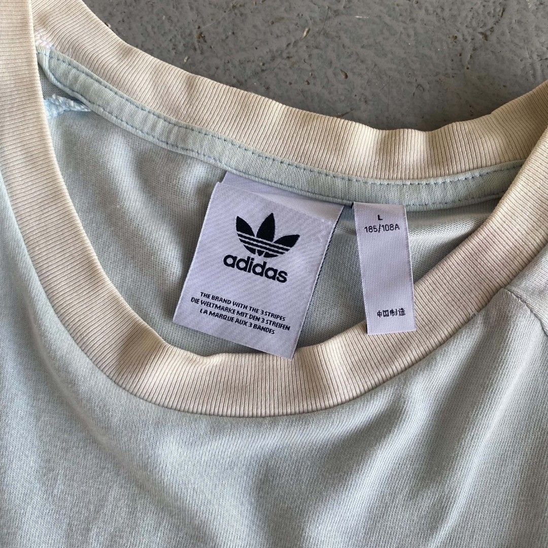 adidas (Category: Tshirts & Polo Shirts ) located in Malabon City. Submitted by not_just_fits (Listing ID 1470143467, Image 3). Description: Dimes: ▪️W: 21.5 L: 31.5 Flaw/s: ▪️stains.