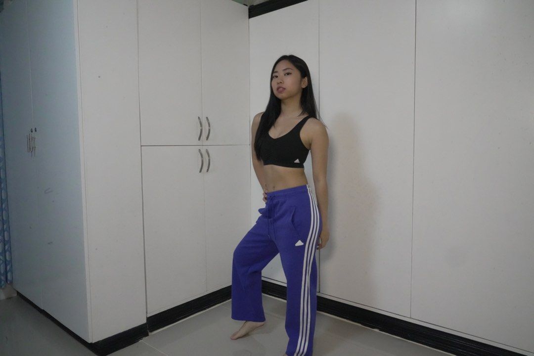 Adidas 3-stripes open hem pants (Category: Activewear) located in Manila. Submitted by danse.ph (Listing ID 1470250140, Image 1). Description: worn: several times size: XS color: blue .