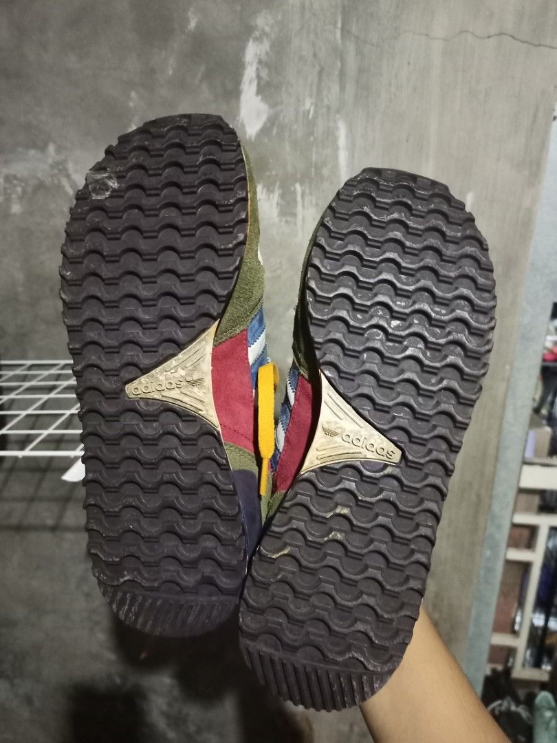 Adidas Retro Sneakers Multicolor Size US 9 (Category: Sneakers) located in Mabalacat. Submitted by hasashoe (Listing ID 1470283134, Image 2). Description: - Brand: Adidas Retro Sneakers - Size: US 9 | UK 8.5 | EU 42 2/3 - Article Number: V20877 - Colorway: Bold multicolor mix of green, burgundy, blue, and yellow - Materials: Suede and textile upper with yellow laces - Soles: Textured rubber outsoles with good grip - Condition: Shows minor wear on