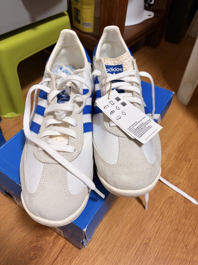 Adidas SL 72 RS White Blue (Category: Sneakers) located in Quezon City. Submitted by nrmnmcm__ (Listing ID 1470261073, Image 1). Description: - Model: Adidas Originals SL 72 RS - Color: White with blue stripes - Size: US 10.5 / UK 10 - Condition: Brand new, unworn with original tags attached - Packaging: Original blue Adidas shoebox included RFS: Decluttering Price is negotiable. Can send more pictures and videos upon request. MOP: Gcash or BPI. 