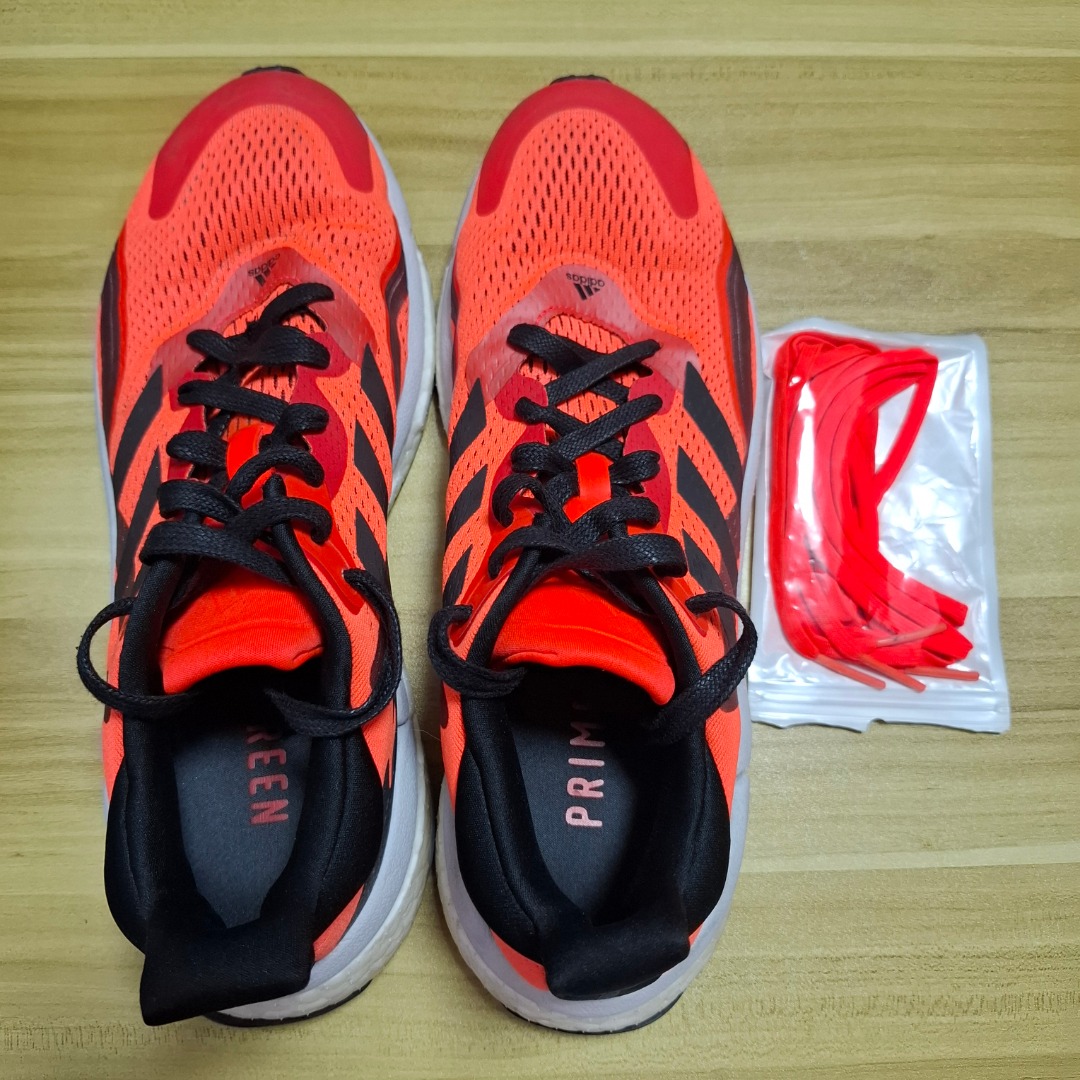 Adidas Solar Boost 3 running shoes in Solar Red/Orange colorway, UK9 ...