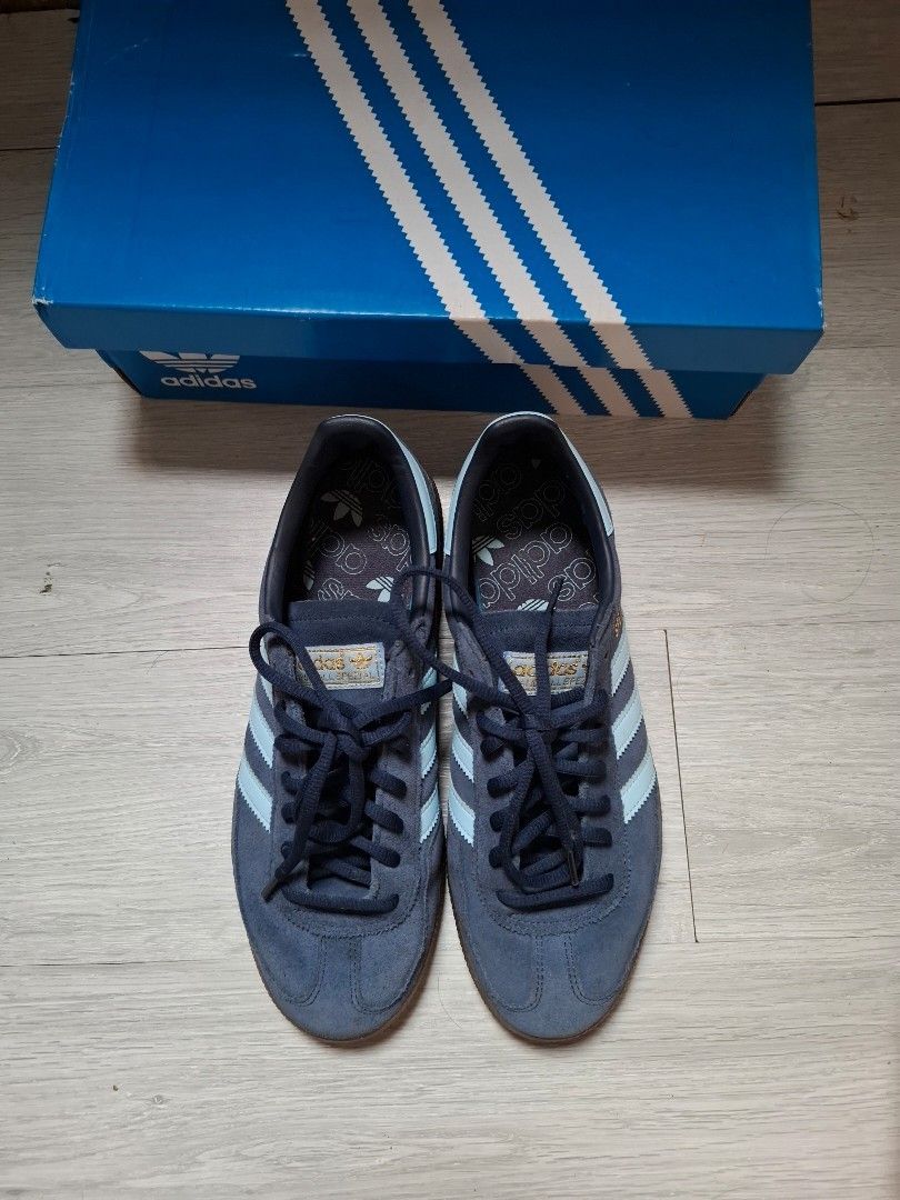 Adidas Spezial blue handball (Category: Casual Shoes) located in Manila. Submitted by wayne011 (Listing ID 1470194138, Image 2). Description: FOR SALE!! Adidas Spezial blue handball size: 8.5 men's isang beses lang nagamit bought in adidas store last november SRP: 5800 (kita naman sa pic) no receipt na misplace na pm pm!! 📍Bulacan shipp tru lalamove.